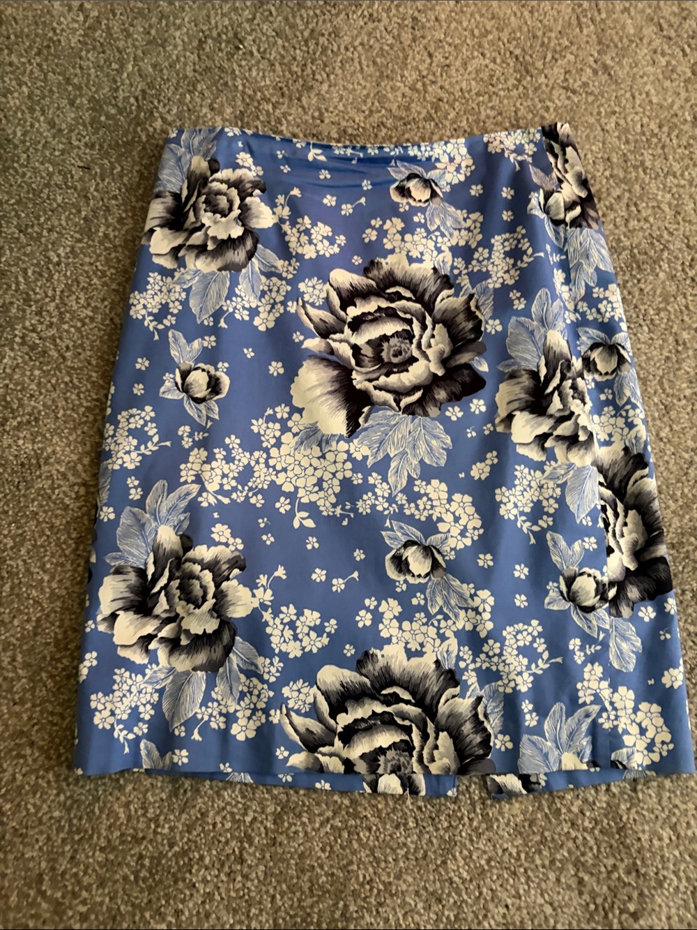 Talbots Blue Floral Pencil Skirt